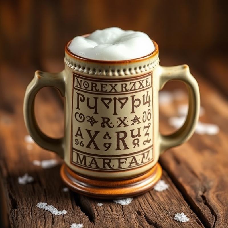 Viking-Becher aus Keramik mit Runengravuren