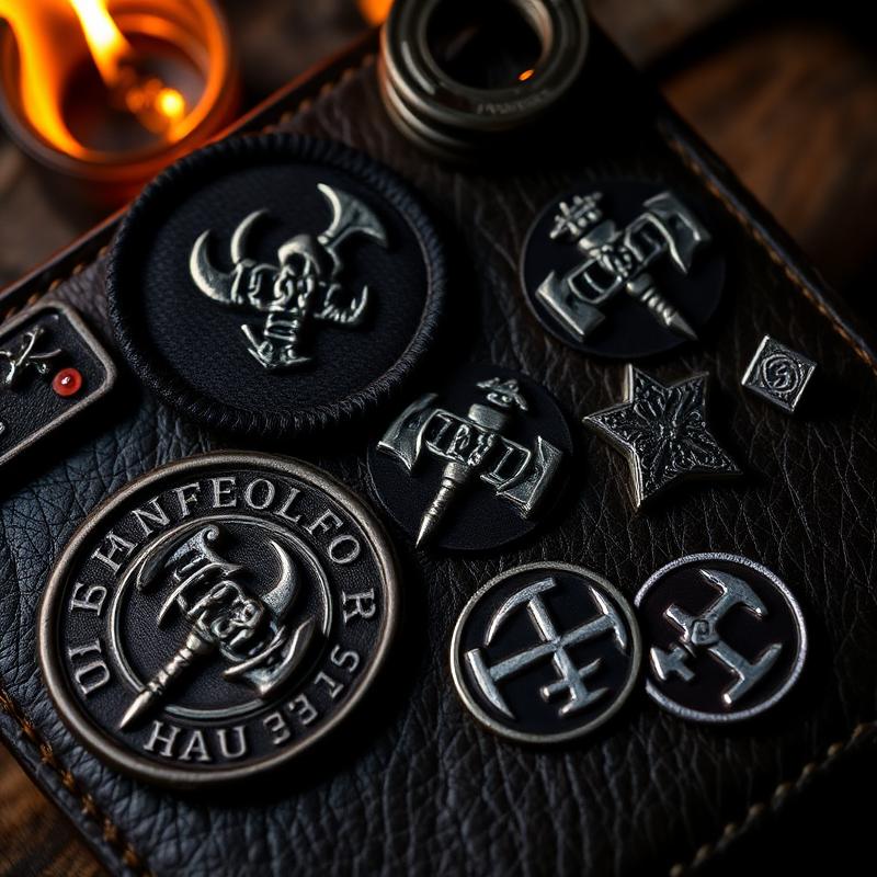 Wikingeraufnäher und emaillierte Ansteckpins mit Runenmotiven