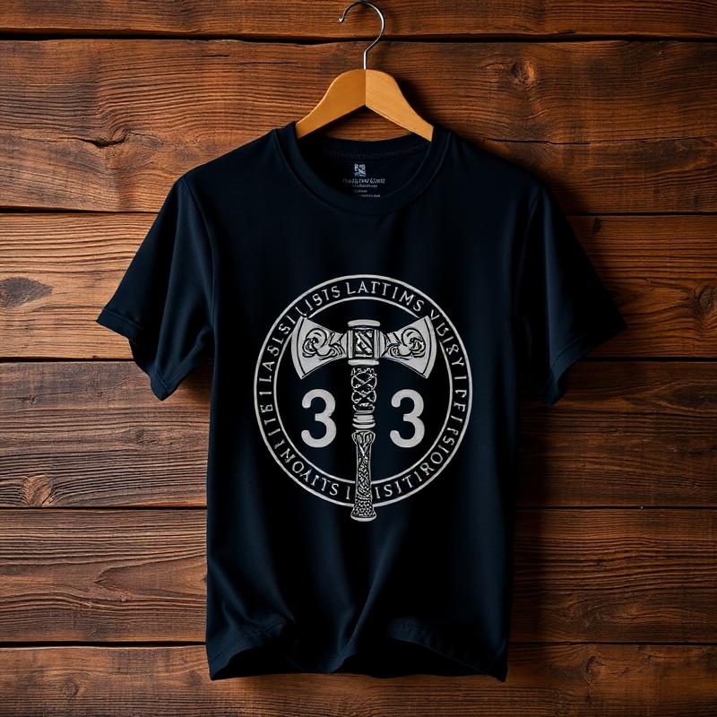 Wikingert-Shirt mit nordischem Runenmotiv und Axt